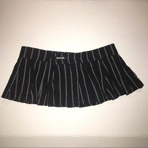 Hustler Hollywood naughty schoolgirl micro skirt black pinstripe adjustable SML